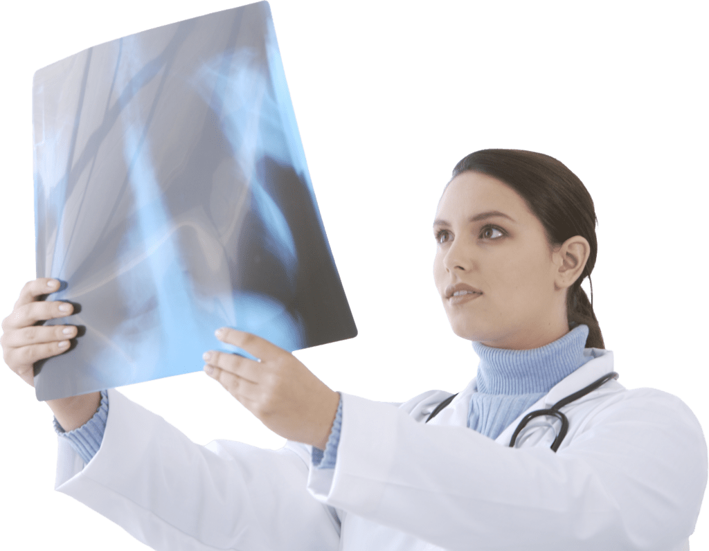 Doctor looking at x-ray